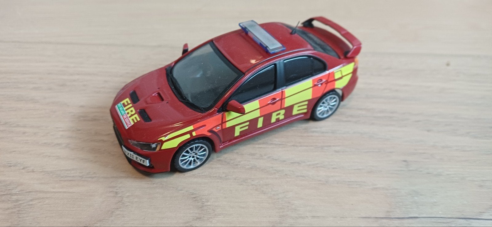Mitsubishi Lancer Evolution X Brandweer Modelauto 1/43, Ophalen of Verzenden, Zo goed als nieuw, Auto
