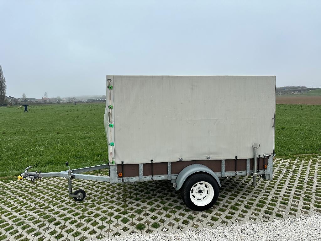 Huif aanhanger – 250 bij 130cm – steunpoot en reservewiel, Ophalen, Zo goed als nieuw