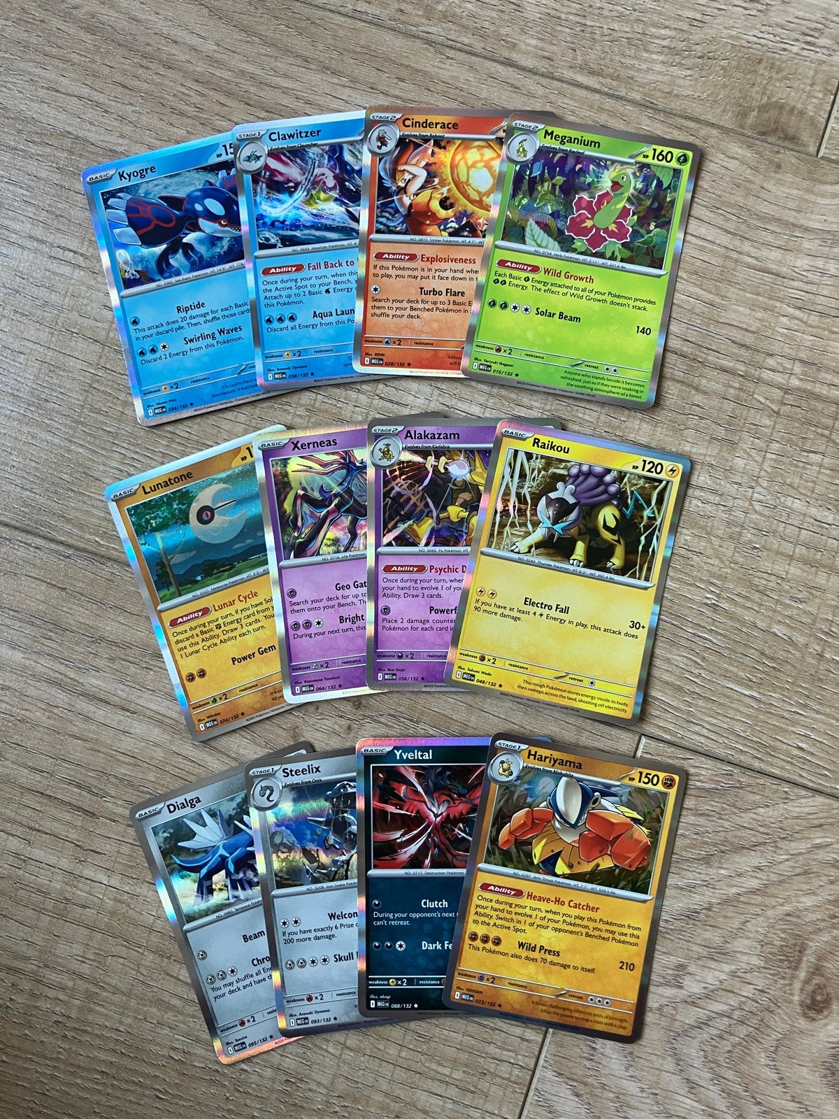 12 Holo Pokémon kaarten - Mega Evolution MEG Engels, Ophalen of Verzenden, Zo goed als nieuw, Meerdere kaarten, Foil