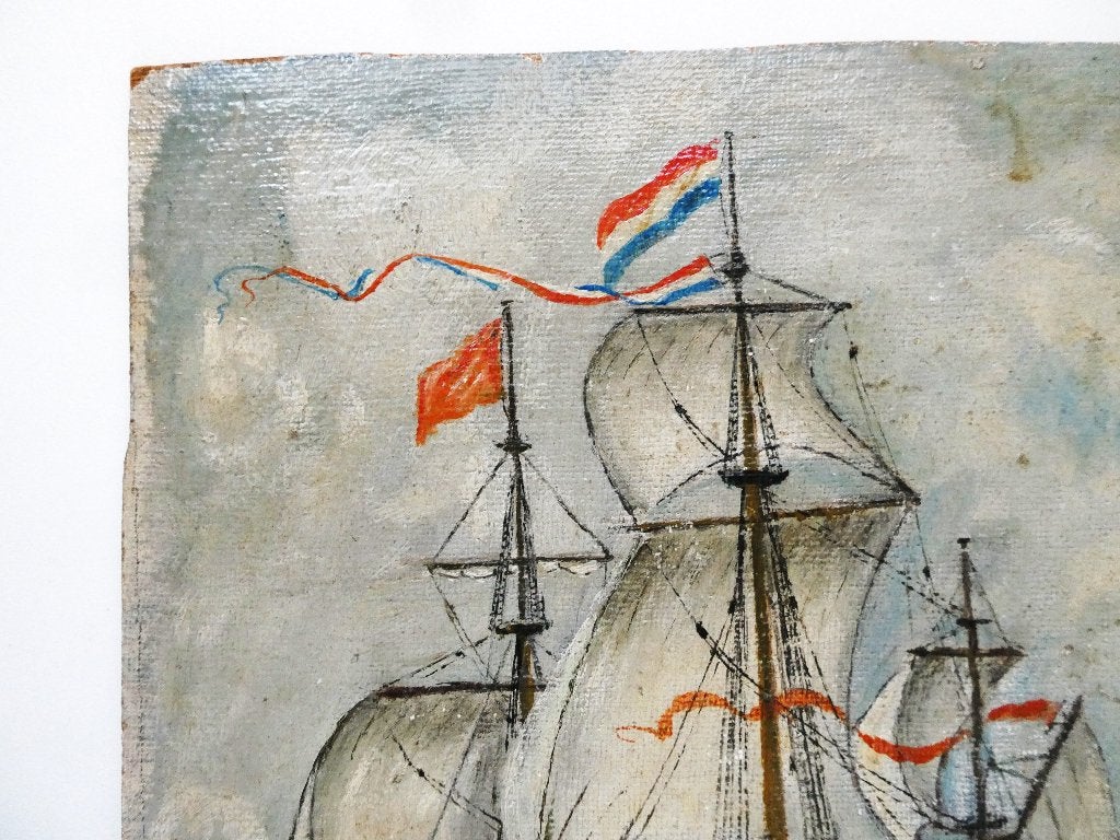 Maritiem schilderij 17e eeuws Hollands Admiraalschip V.O.C., Antiek en Kunst, Kunst | Schilderijen | Klassiek, Maritiem / water