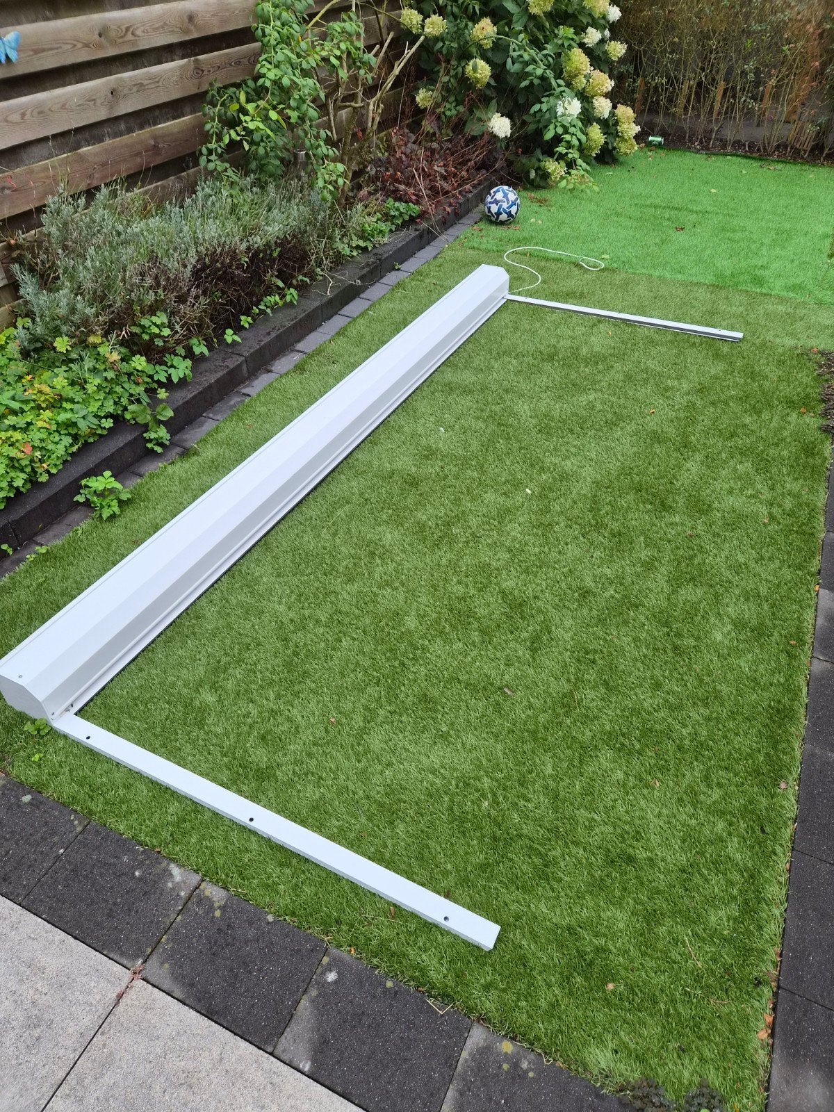 witte rolluik -  129.5 H x 297.0 B, Tuin en Terras, Zonneschermen, Ophalen, Zo goed als nieuw, 150 tot 300 cm, 250 cm tot 450 cm