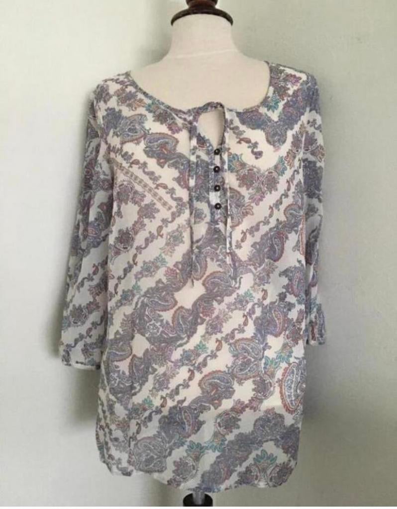 Mooie nieuwe witte blouse met paisley print en knoopjes, Ophalen of Verzenden, Nieuw, Maat 36 (S), Wit