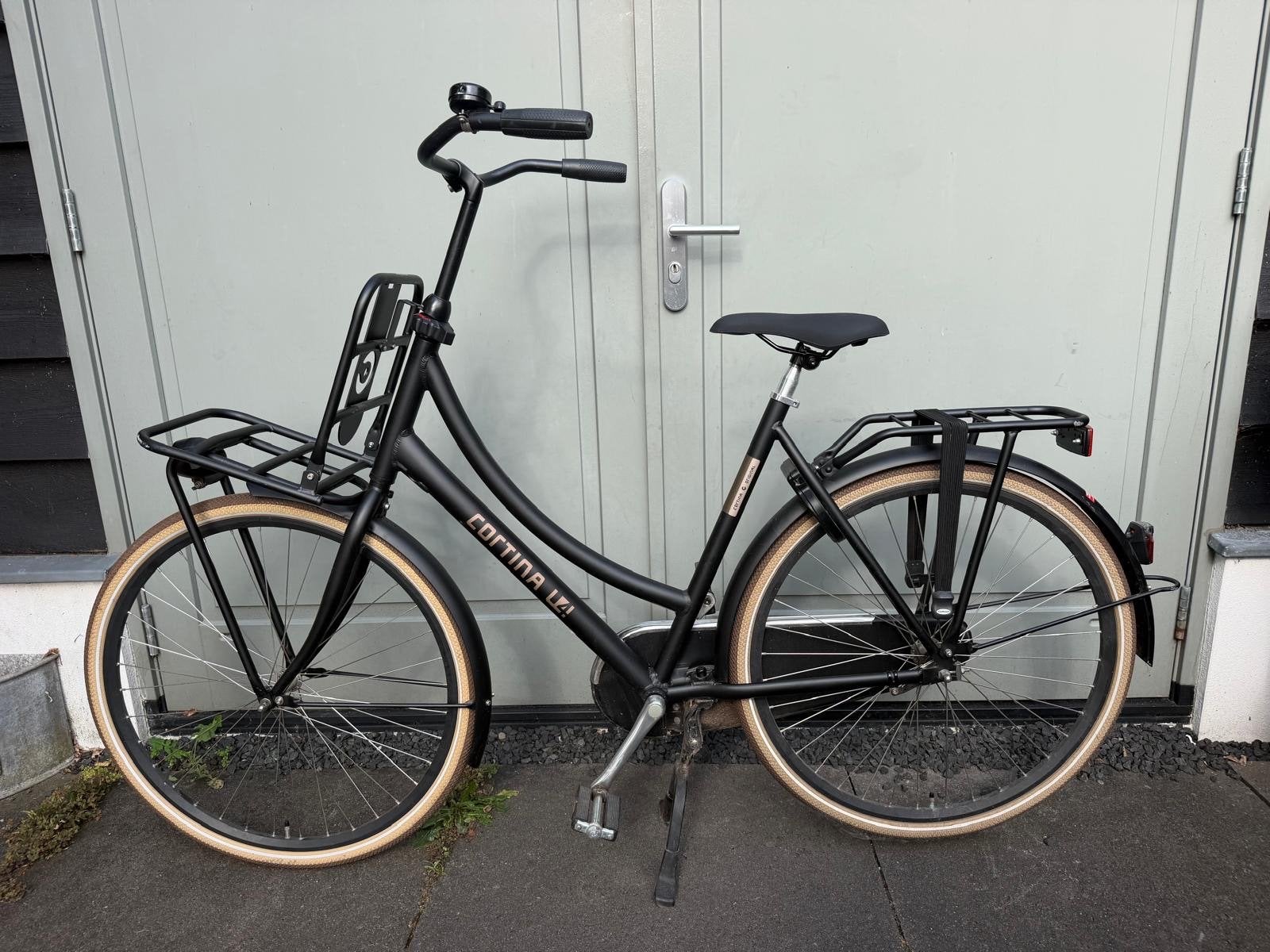Cortina U4 Transportfiets Dames - Mat Zwart, Terugtraprem, 56 cm of meer, Zo goed als nieuw, Ophalen
