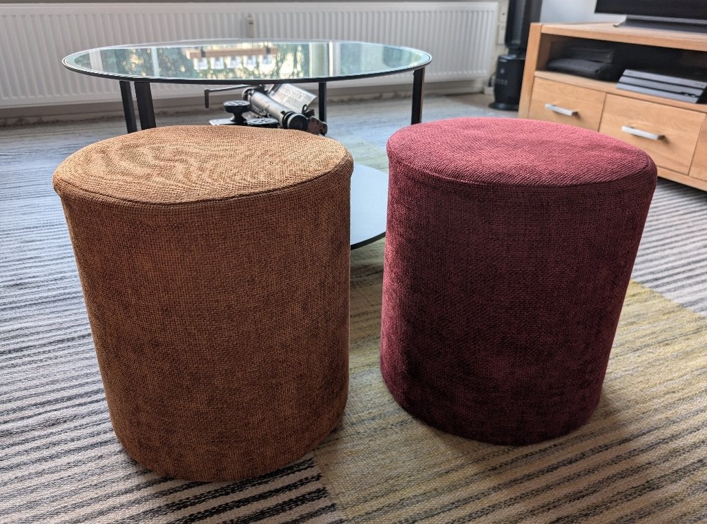 2 nieuwe poefs / voetenbankjes - 35 x 40 cm, Ophalen, Minder dan 50 cm, Rond, Nieuw