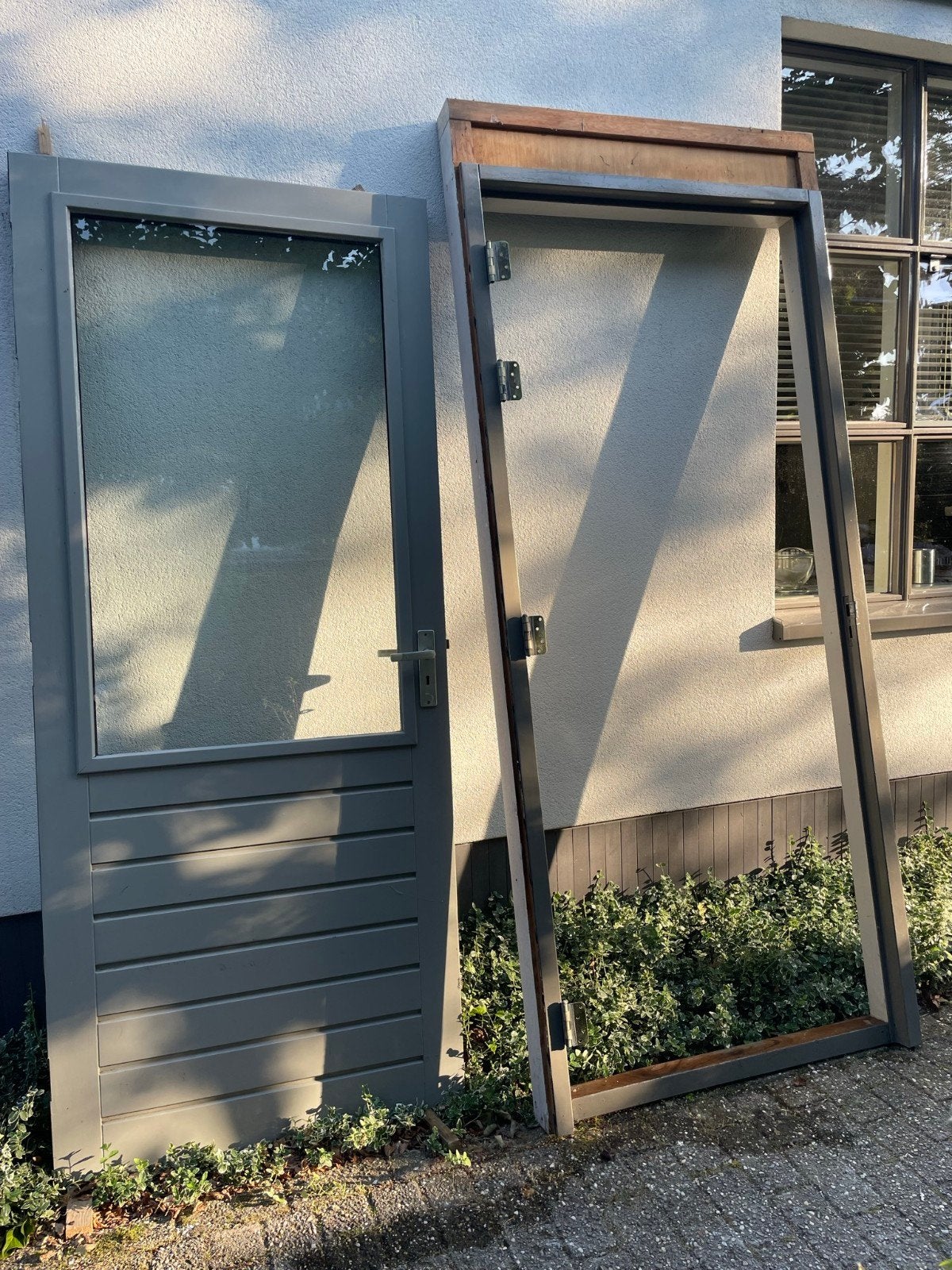deur + kozijn, Doe-het-zelf en Verbouw, Kozijnen en Schuifpuien, Gebruikt, Deurkozijn, 150 tot 225 cm, Inclusief glas