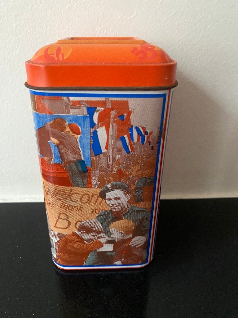 Vintage verzamelblikje De Ruijter 50 jaar bevrijding (1995), Ophalen of Verzenden, Huis en Inrichting