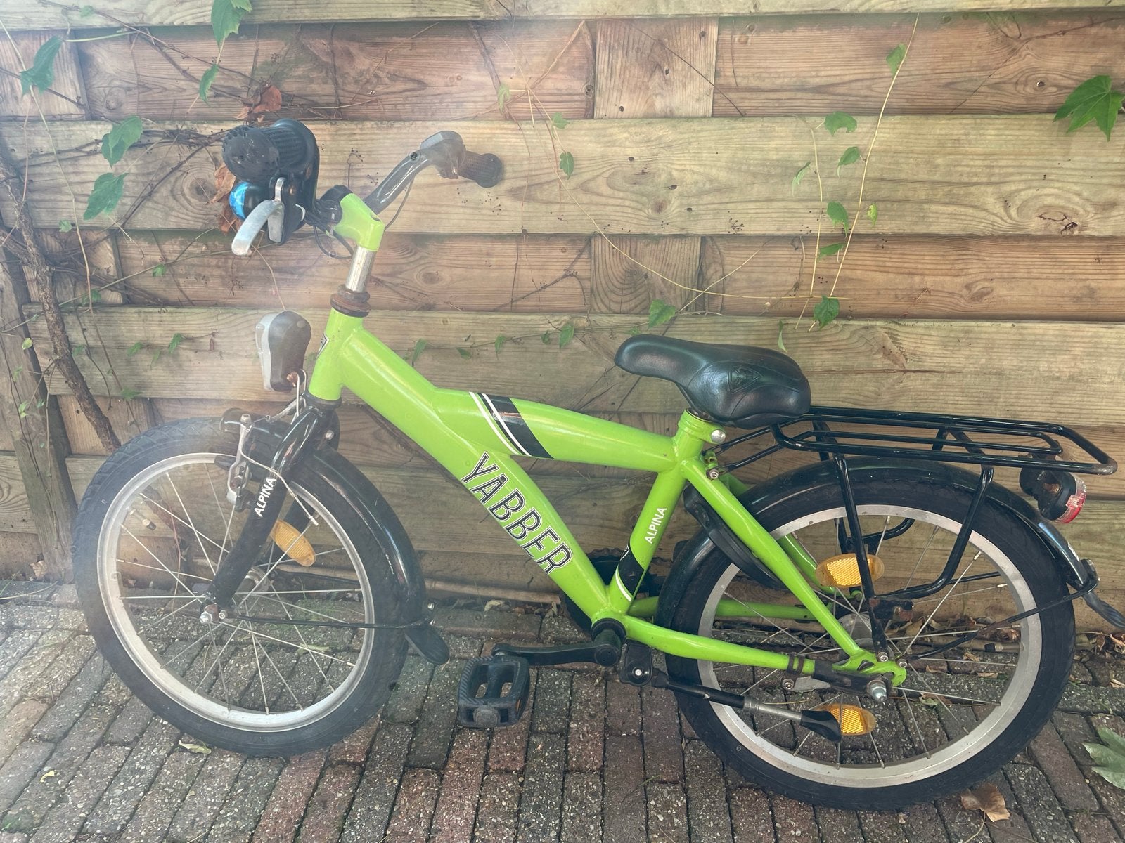 Alpina Yabber kinderfiets 18 inch - Groen, Ophalen, Gebruikt, Terugtraprem, 16 tot 20 inch