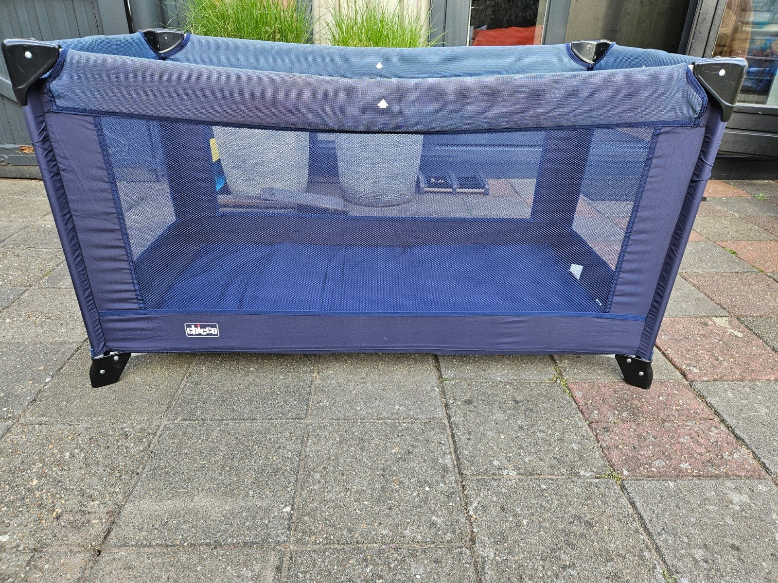 Chicco campingbedje met Ikea matras en 2 hoeslakens, Ophalen, Gebruikt