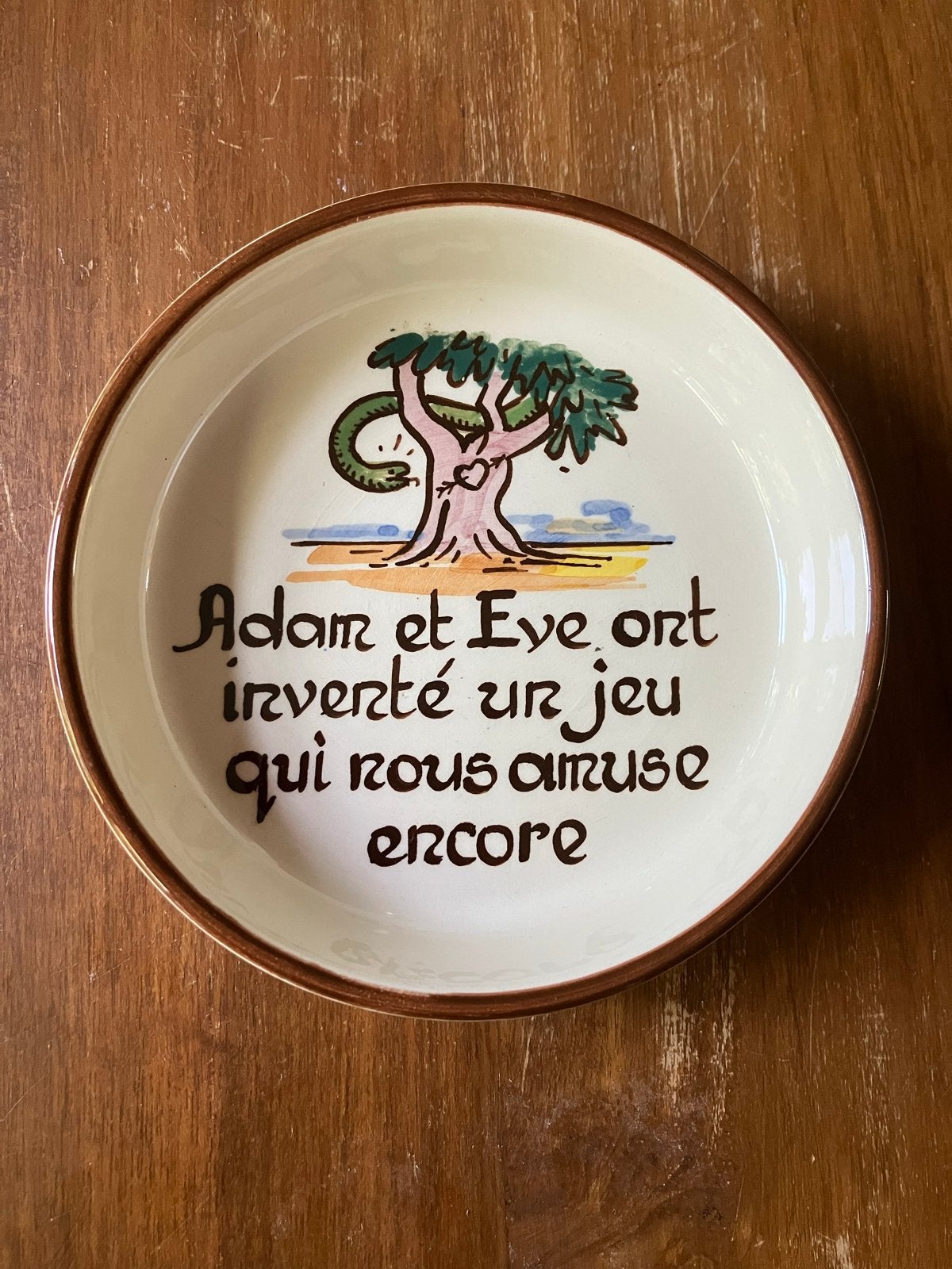 Vintage Vlieg-uit Holland Adam & Eva schotel, Antiek en Kunst, Ophalen of Verzenden