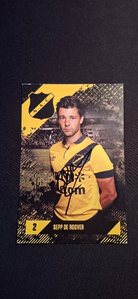 Spelerskaart met handtekening; Sepp de Roover # NAC PSV, Ophalen of Verzenden, Nieuw, NAC Breda, Spelerskaart