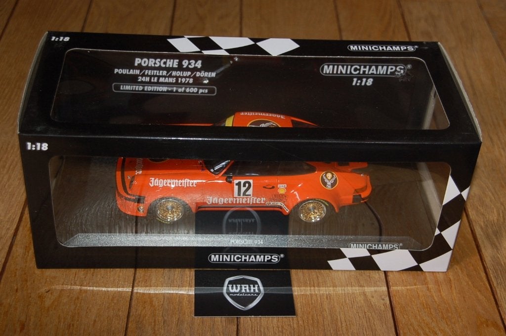 1:18 PORSCHE 934 RSR LEMANS #12 Jagermeister Minichamps WRH, Verzenden, Zo goed als nieuw, Auto, MiniChamps