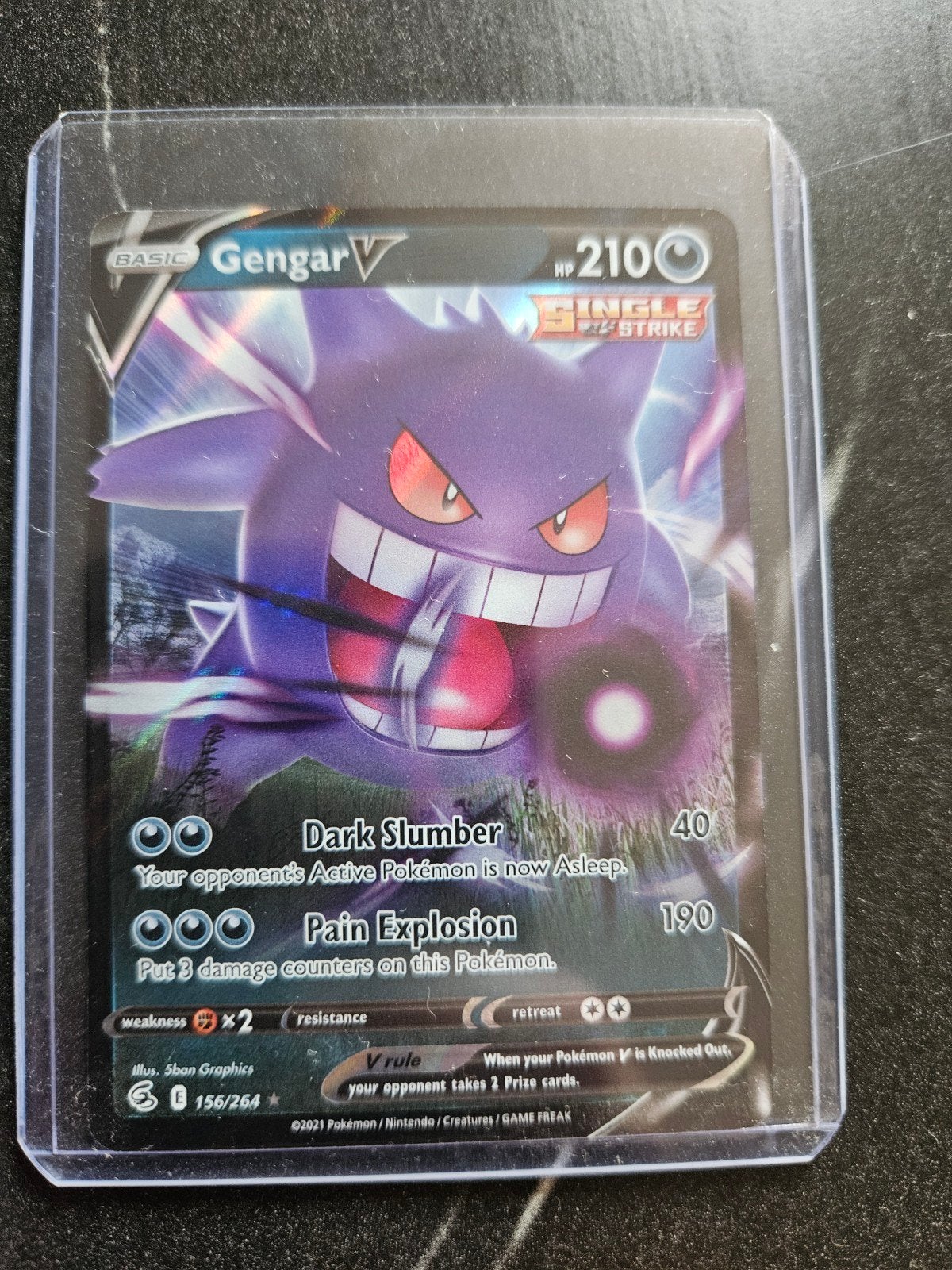 Gengar V Pokémon Kaart (156/264) - Zo goed als nieuw, Ophalen of Verzenden, Zo goed als nieuw, Losse kaart