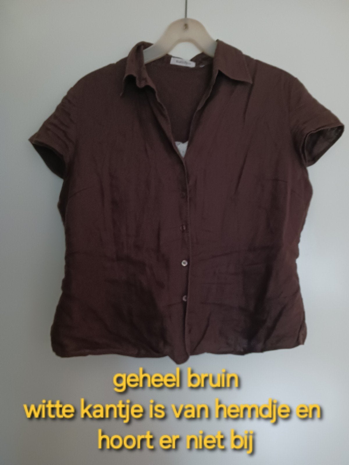 👚 Bruin linnen zomer blouse Marco Pecci maat 44, Bruin, Maat 42/44 (L), Ophalen of Verzenden, Gedragen