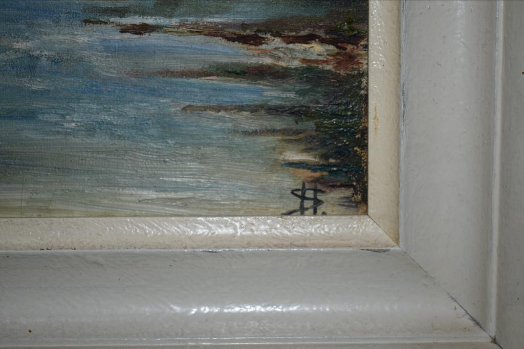 Schilderij: Bloesem aan het water met huisje en boot, Ophalen of Verzenden