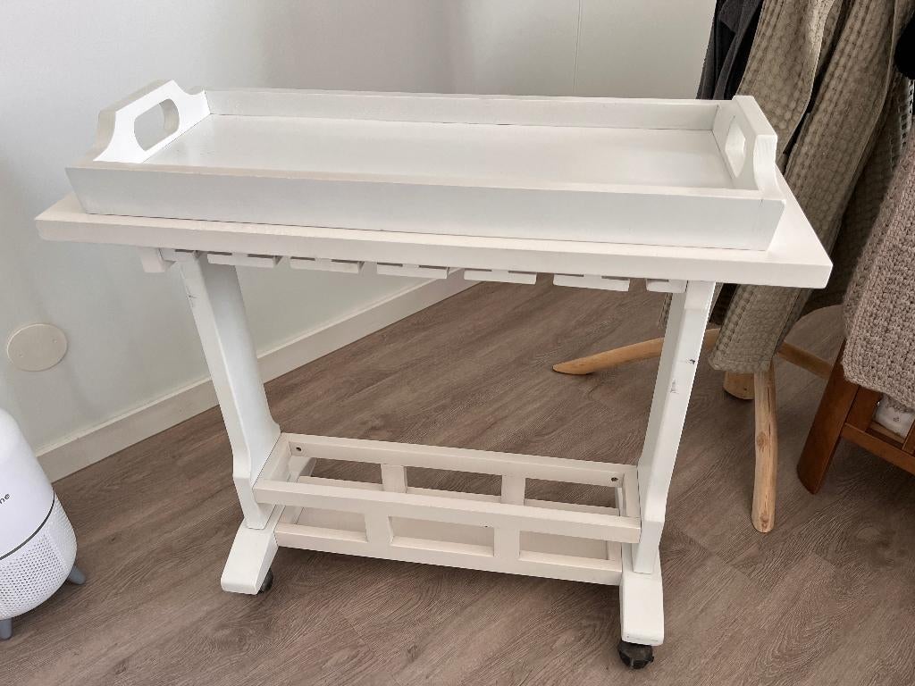 table de serveur - bedtafel, dranktafel, wit, Huis en Inrichting, Barren, Gebruikt, Ophalen