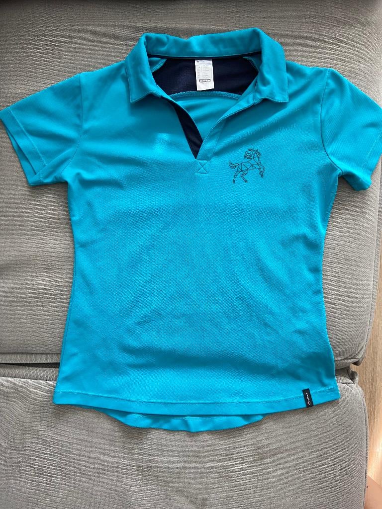 turquoise polo met afbeelding paard 153-162, Ophalen, Gebruikt, Kinderen, Recreatie