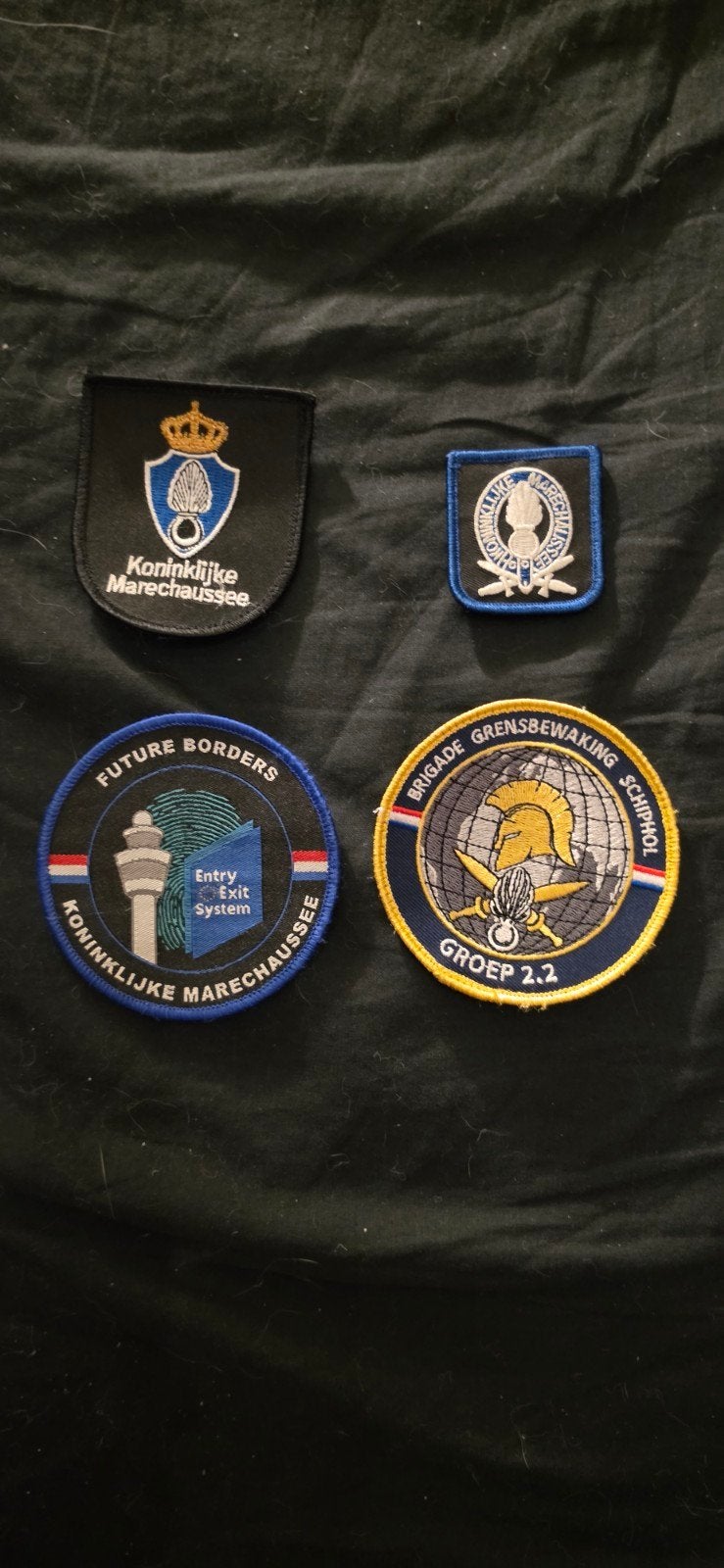 Koninklijke Marechaussee set van 4 patches, Ophalen of Verzenden, Marechaussee, Nederland, Embleem of Badge