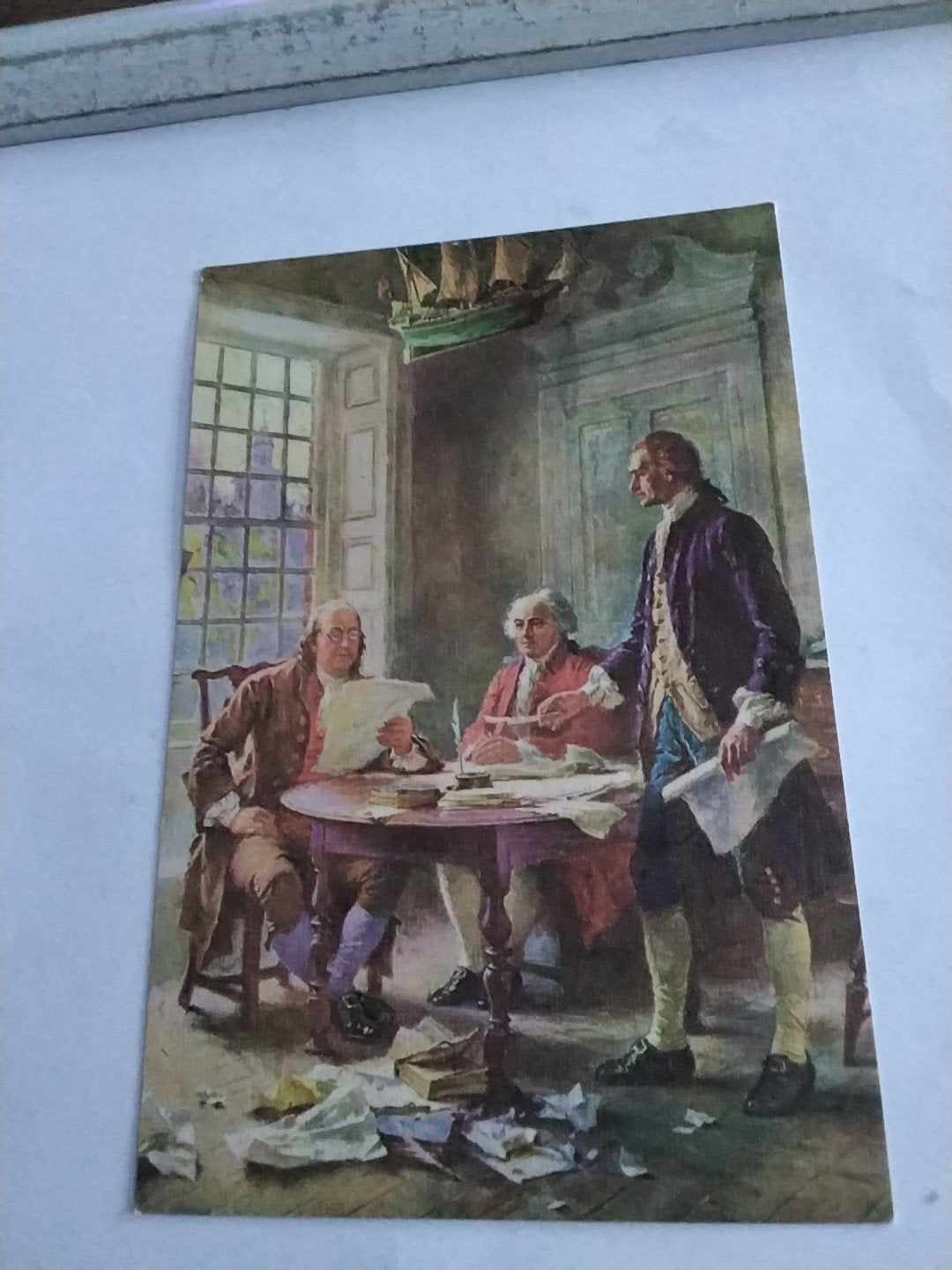 Historische Ansichtkaart: Onafhankelijkheidsverklaring 1776, Verzamelen, Ophalen of Verzenden, 1960 tot 1980, Gelopen