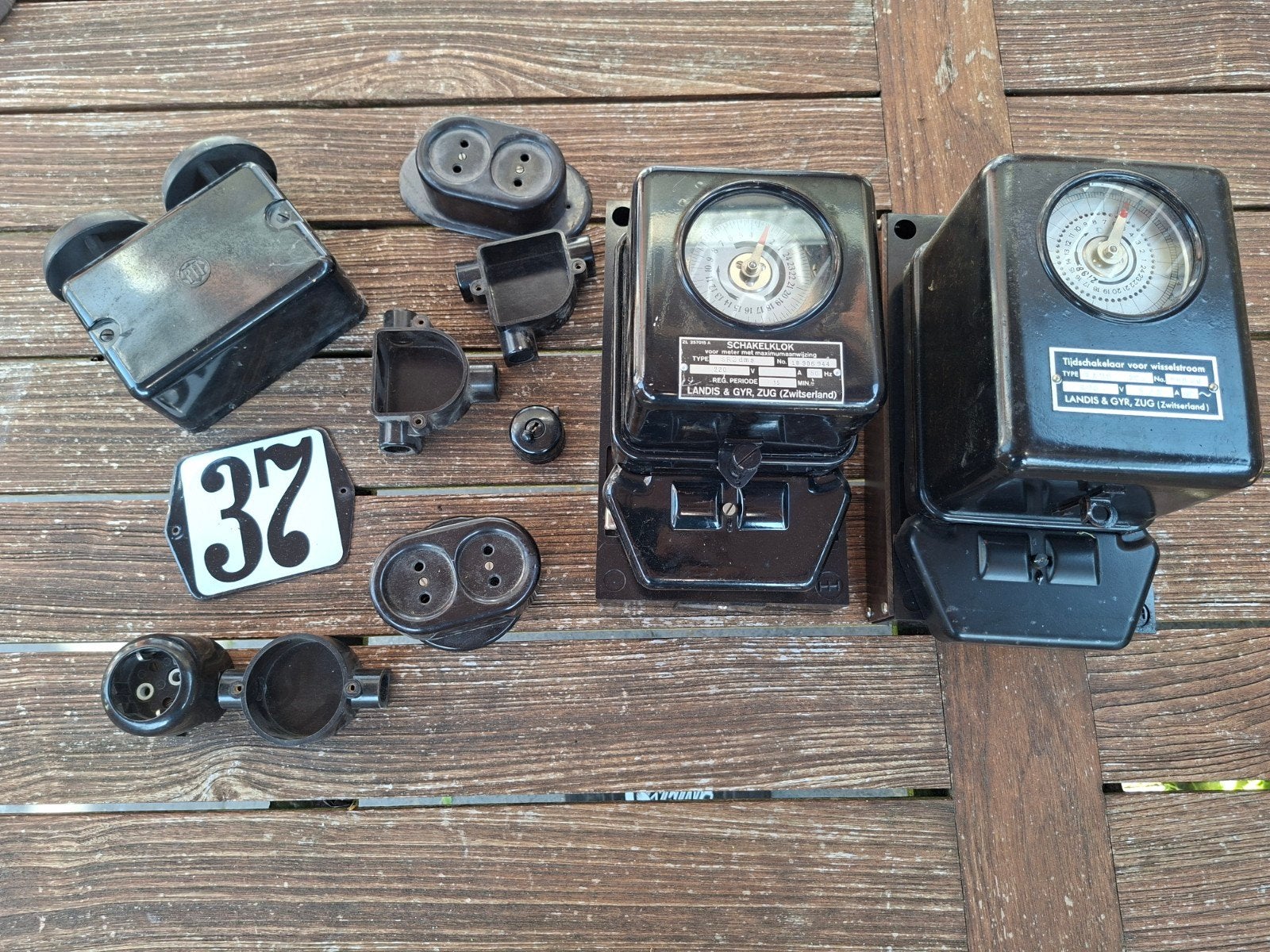 Vintage Lands & Gyr tijdschakelaars en stopcontacten, Ophalen of Verzenden