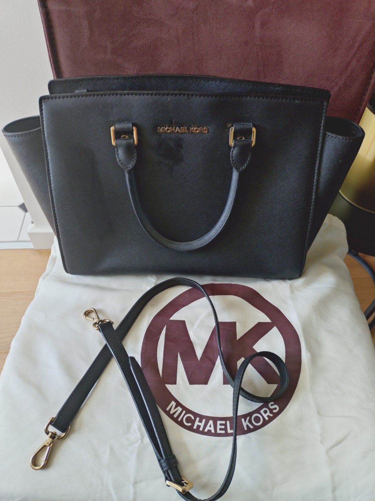 Michael Kors handtas Selma medium zwart, Ophalen of Verzenden, Gebruikt, Zwart, Handtas