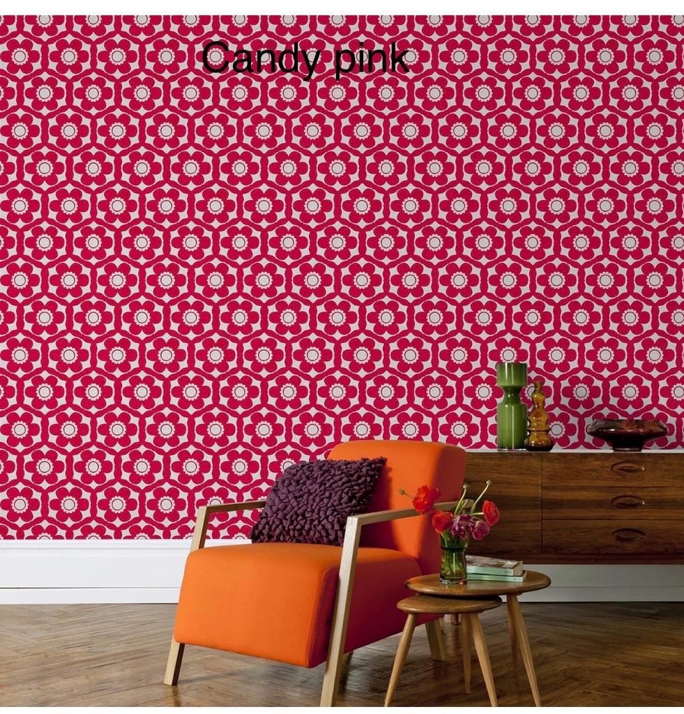 Damast Plum behangrol, Huis en Inrichting, Stoffering | Behang, Ophalen of Verzenden, Minder dan 10 m², Paars