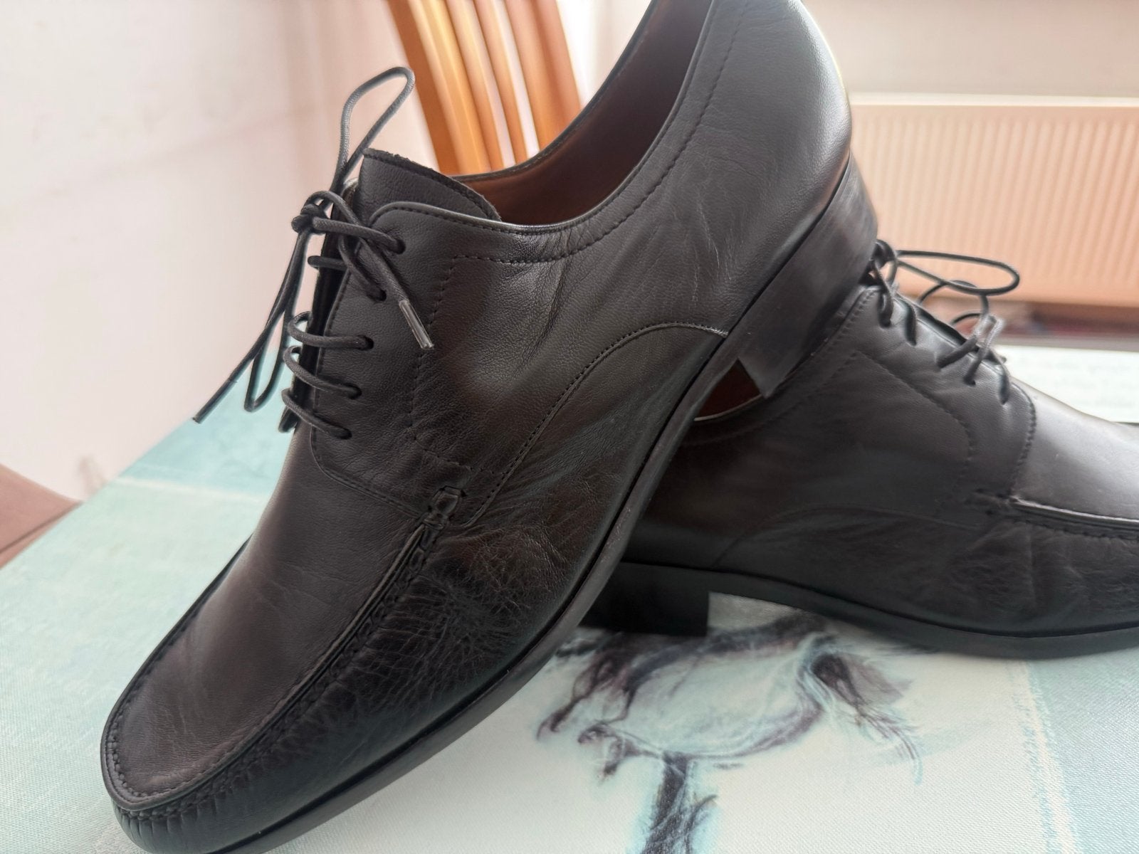 Bally Nette Schoenen Zwart Leer Maat 44, Ophalen of Verzenden, Zo goed als nieuw, Zwart, Veterschoenen