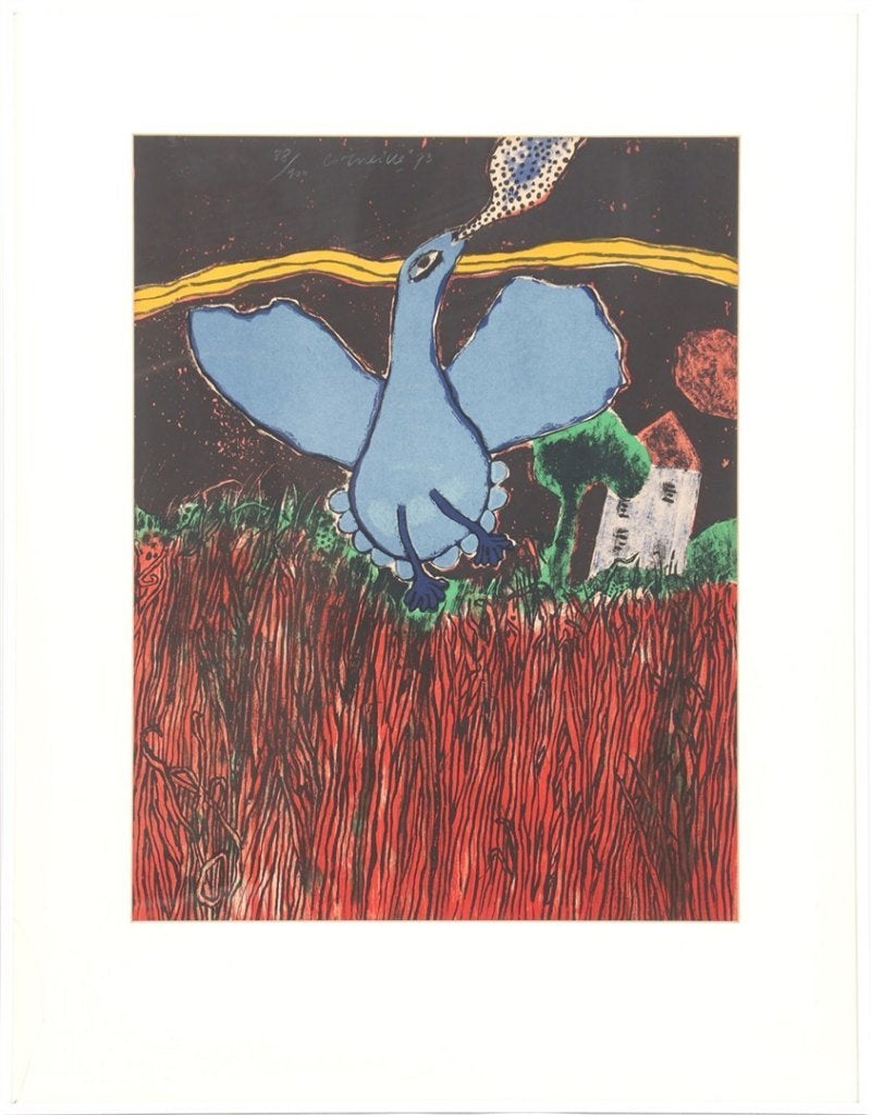 Corneille Beverloo(1922)Lithografie"Herbes 274"Ges Gen Ged, Ophalen of Verzenden, Lithografie, Dieren en Natuur, Gelimiteerde oplage