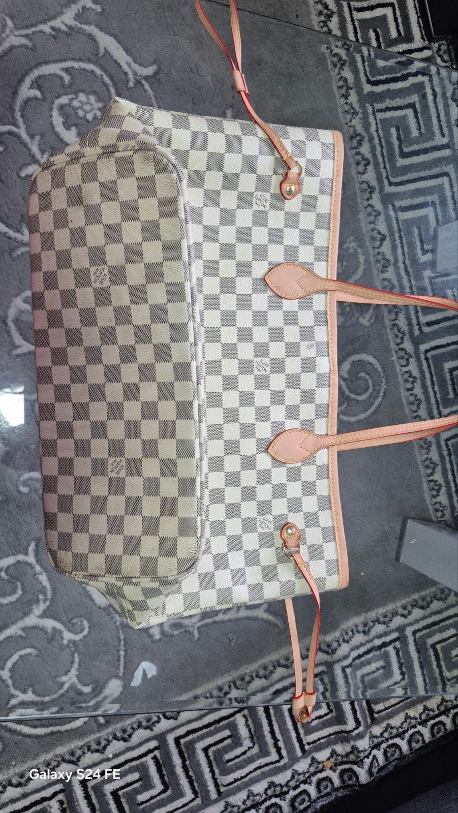 Louis Vuitton Neverfull Damier Azur GM, Ophalen of Verzenden, Gebruikt, Wit, Shopper