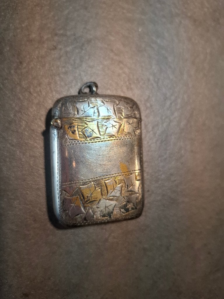 Antieke verzilverde lucifer houder, Antiek en Kunst, Ophalen of Verzenden