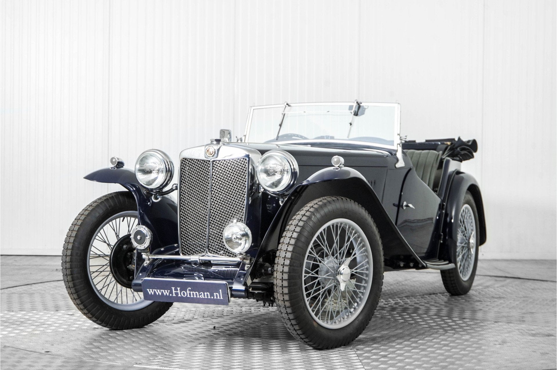 MG TA (bj 1938), Auto's, 4 cilinders, Cabriolet, Blauw, Bedrijf
