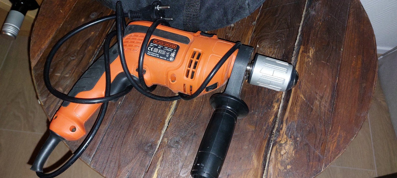 Black+Decker Boormachine CD714CRES 710W met hoes, Boormachine, Variabele snelheid, Ophalen of Verzenden, Gebruikt