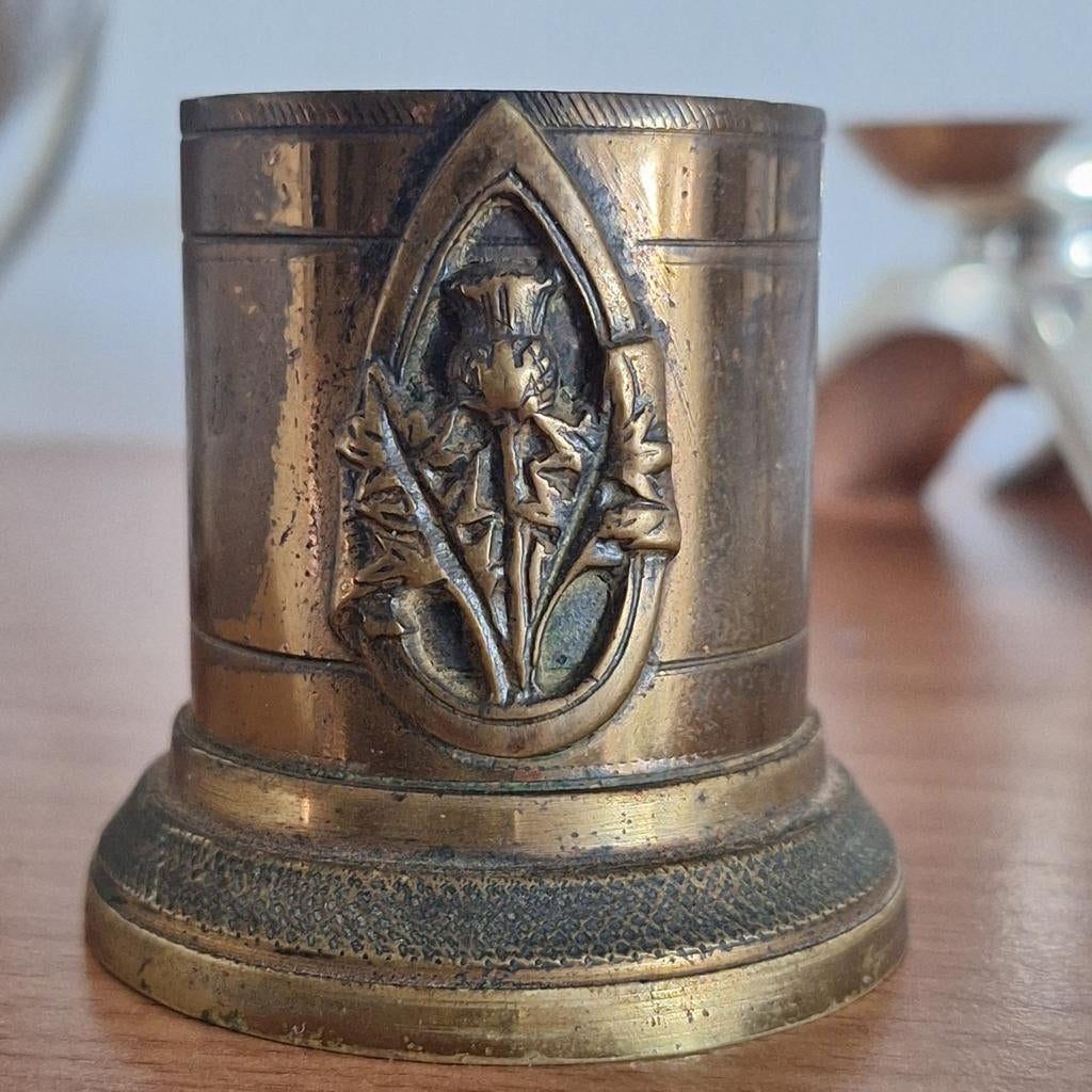 Koperen potje Schotse distel, Antiek en Kunst, Antiek | Koper en Brons, Ophalen, Koper