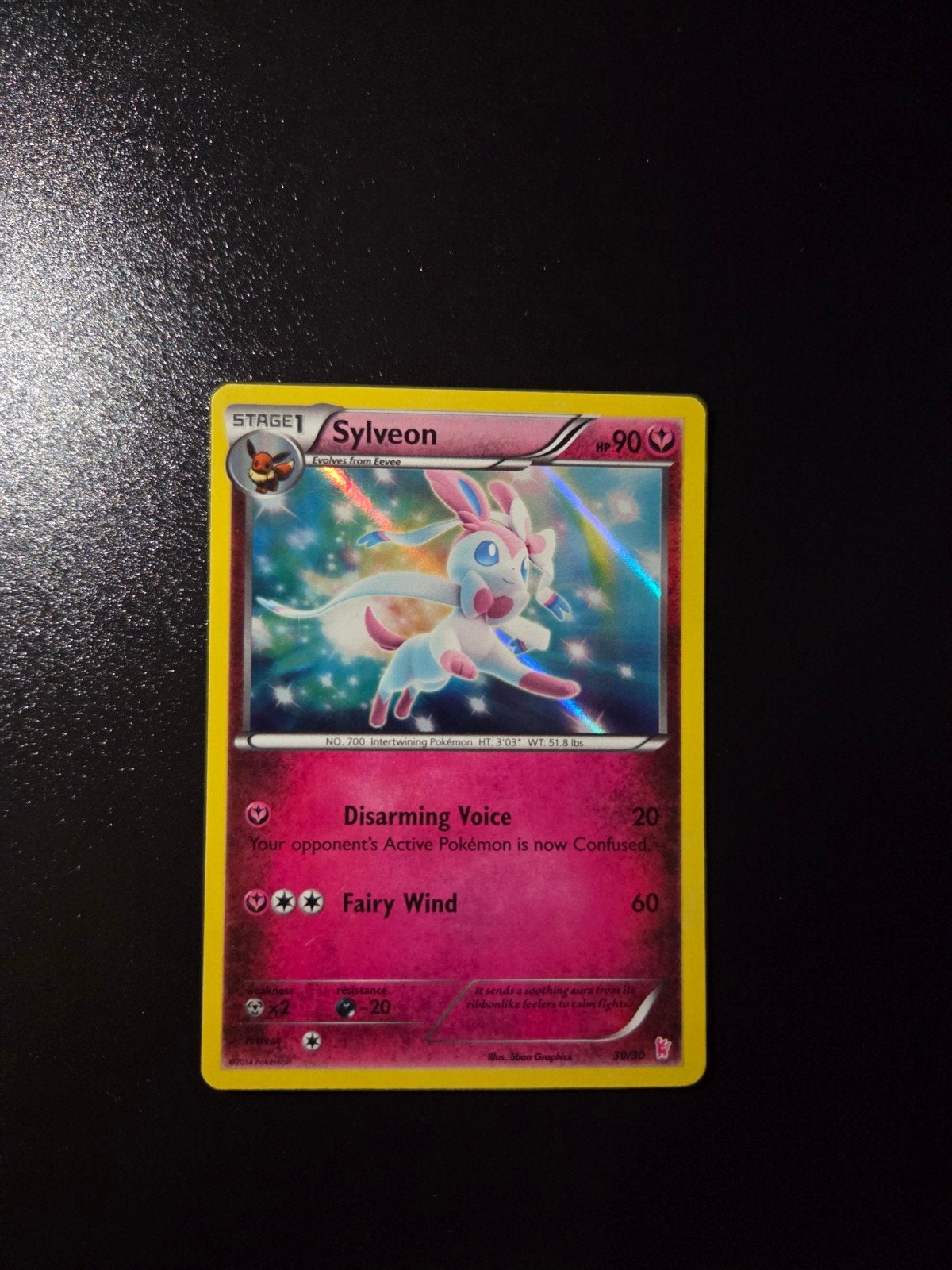 Sylveon 30/30 Pokemon XY trainer kit holo, Ophalen of Verzenden, Zo goed als nieuw, Booster, Foil