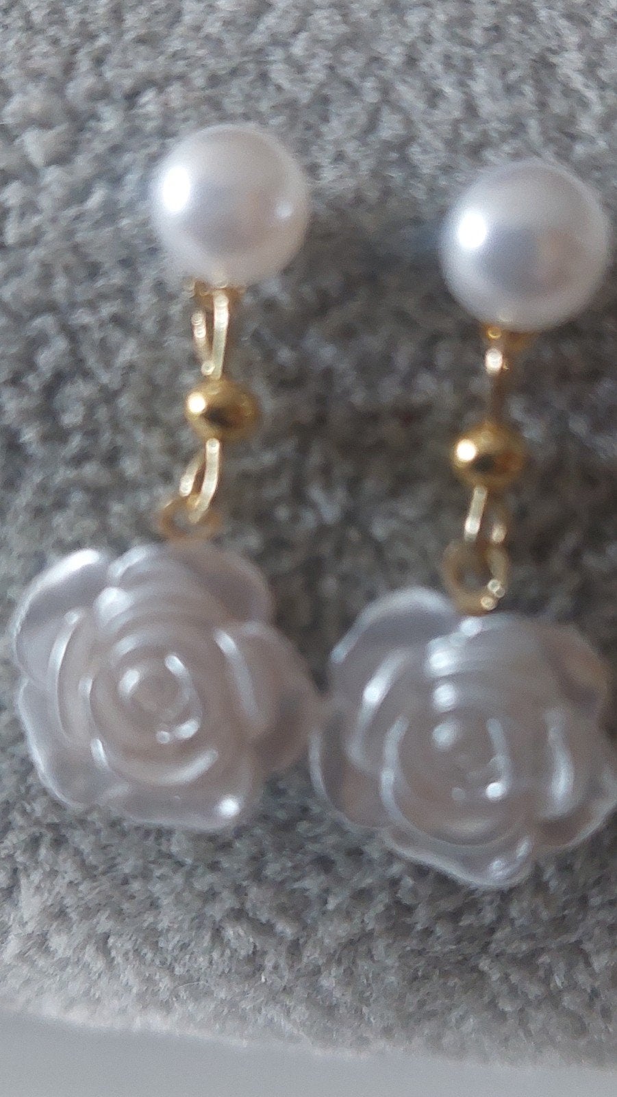 Elegante Oorbellen met Roosje Hanger - 2,5 cm, Overige materialen, Hangers, Wit, Nieuw