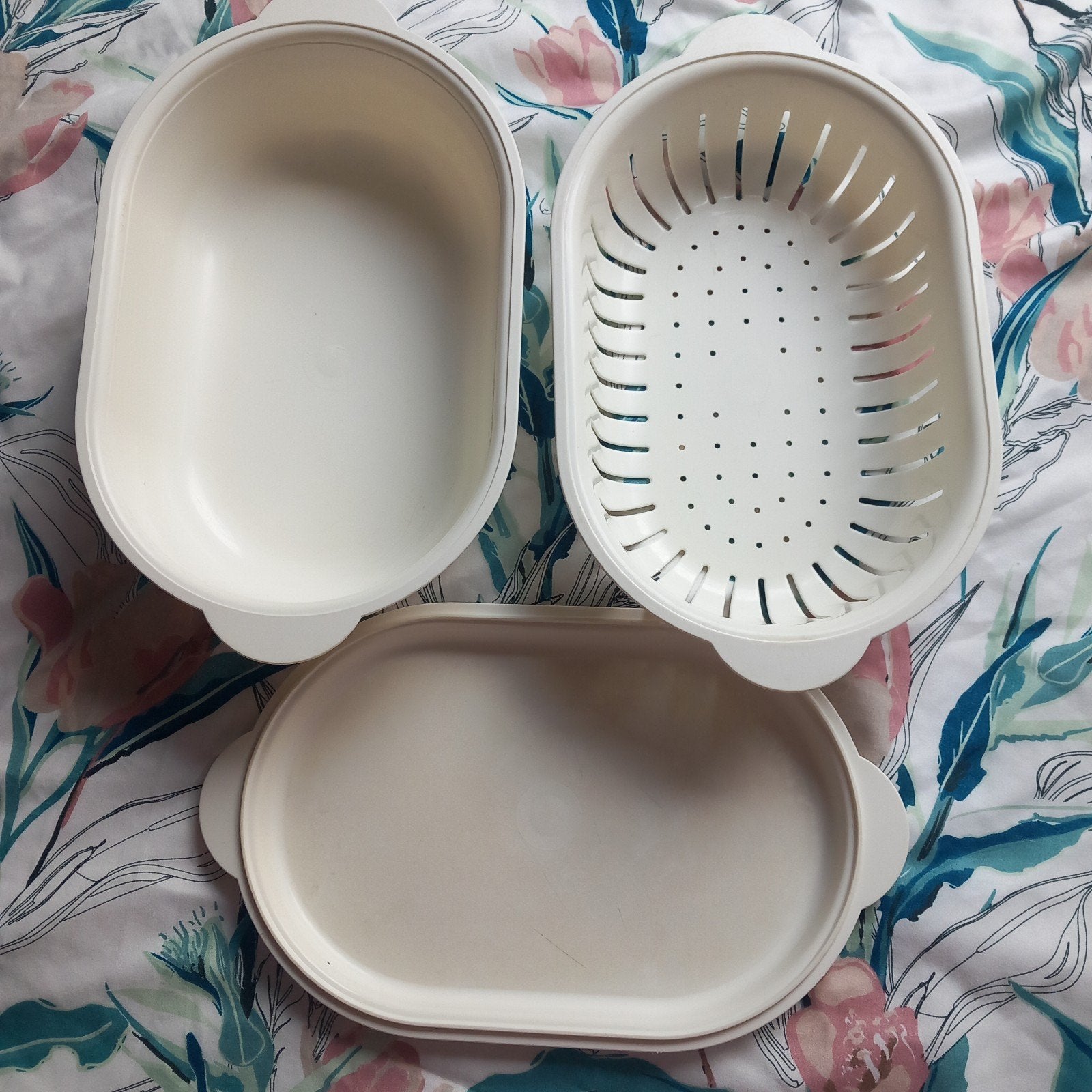 Tupperware serveerwonder ovaal, Ophalen of Verzenden, Gebruikt, Crème, Schaal