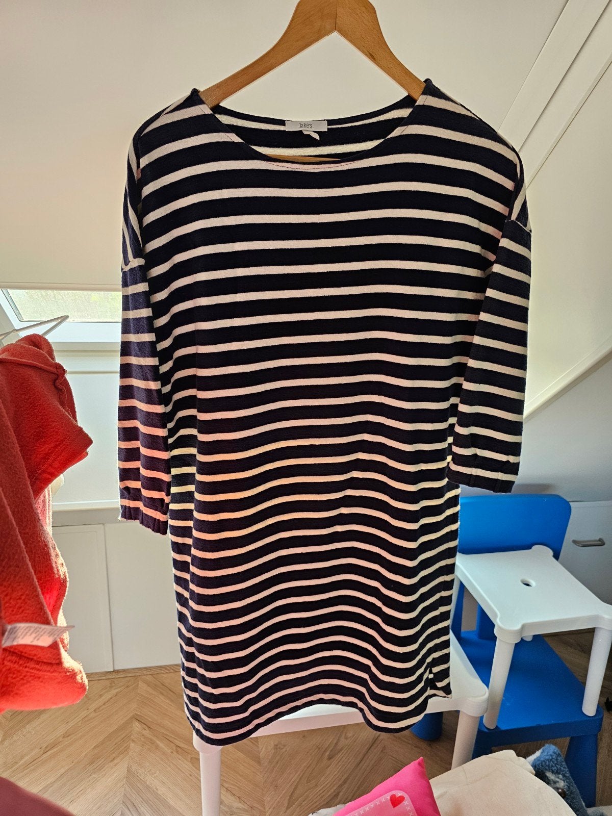 blauw wit gestreepte jurk van jake*s maat M, Kleding | Dames, Ophalen of Verzenden, Nieuw, Maat 38/40 (M), Blauw