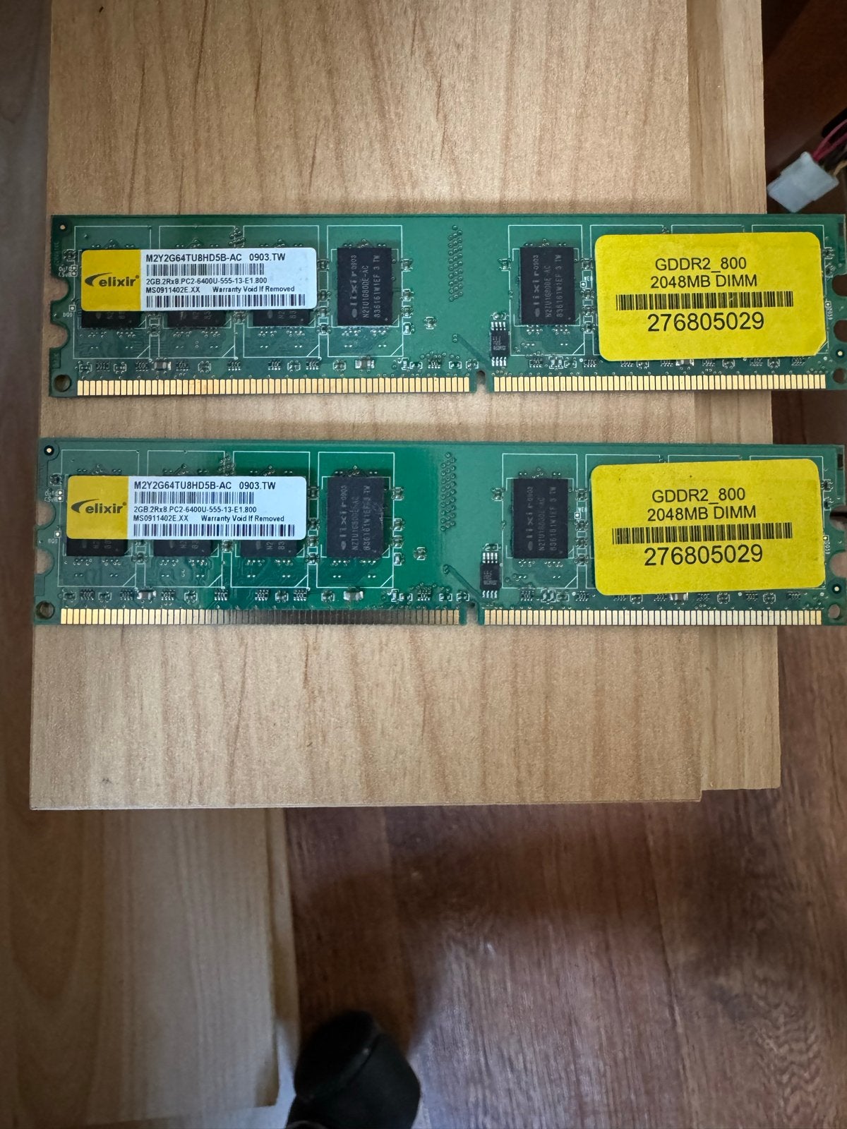 Elixir 2x 2GB DDR2 800MHz RAM Geheugenmodules, Computers en Software, Gebruikt, Ophalen of Verzenden, DDR2, Desktop