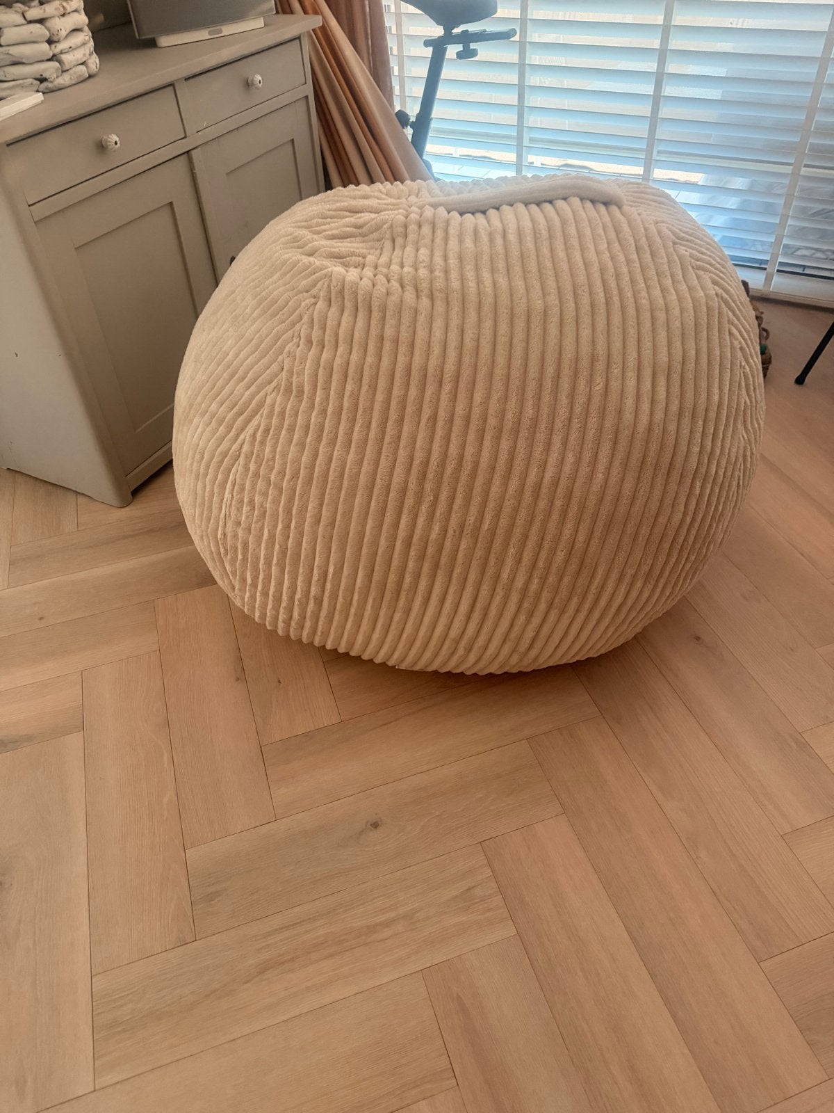 Jysk Zitzak XXL - Comfortabele Corduroy Zitzak, Ophalen, Nieuw, Beige, Zitzak