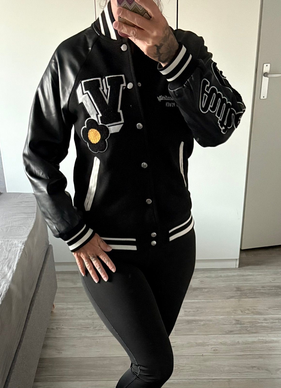 Baseball Jack Zwart Bershka, Ophalen of Verzenden, Gedragen, Maat 34 (XS) of kleiner, Zwart