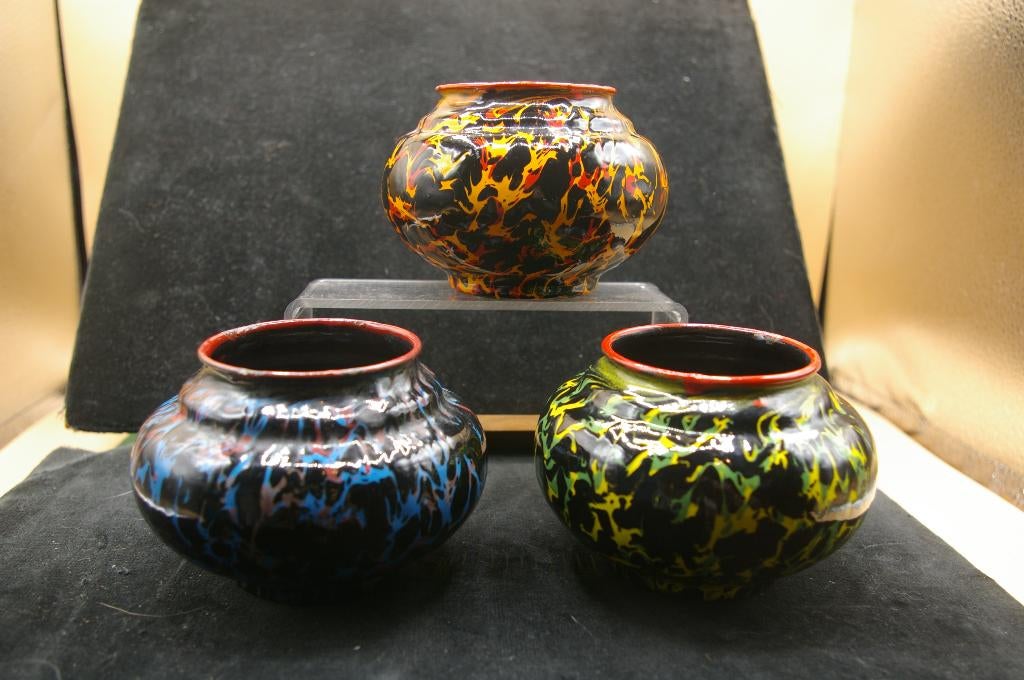 Emaille kleurrijke vaasjes kunst, Ophalen of Verzenden