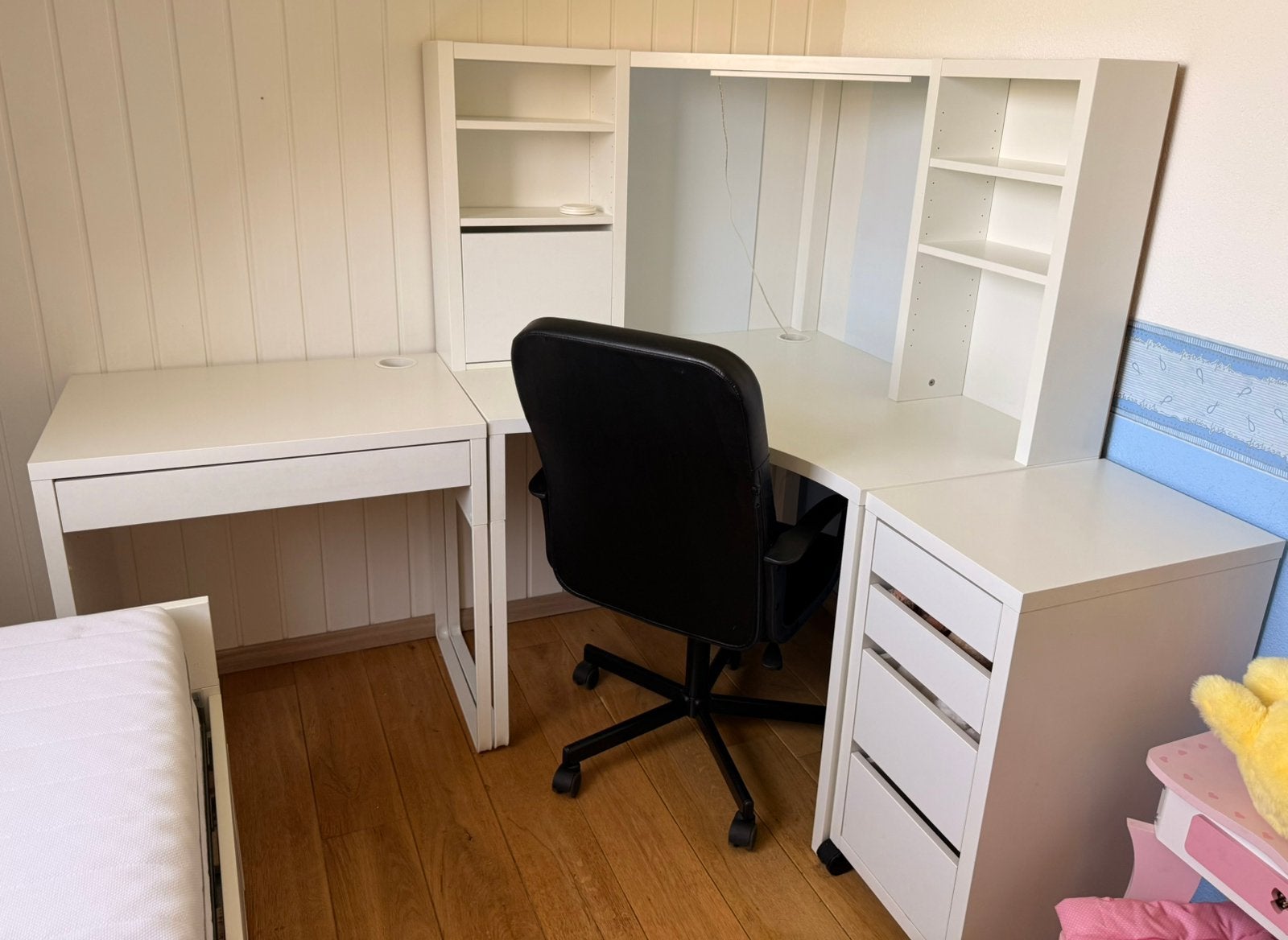 Ikea Micke bureau set, Ophalen, Met lades, Gebruikt, Hout