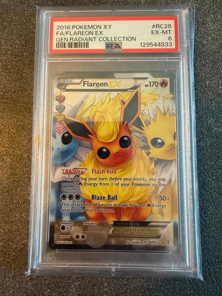 Flareon EX RC28/RC32 Pokémon Radiant Collection Graded PSA 6, Ophalen of Verzenden, Gebruikt, Losse kaart