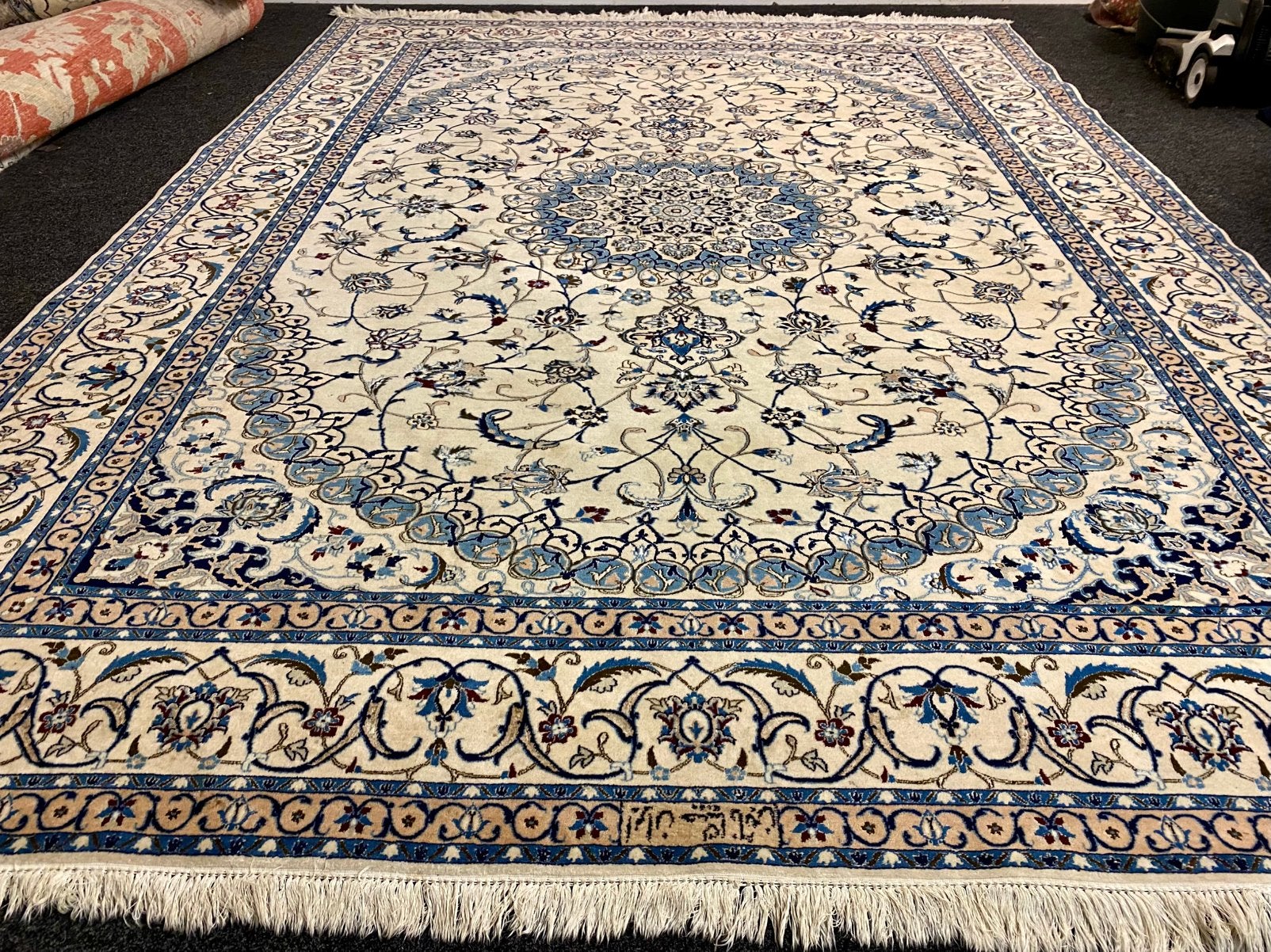 Mooi origineel handgeknoopt perzisch hebiban nain tapijt, ., 200 cm of meer, Ophalen of Verzenden, Zo goed als nieuw