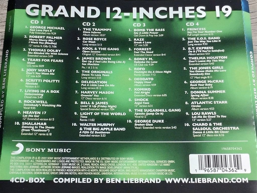 Ben Liebrand ‎- Grand 12-Inches 19 [4 CD] 2022, Cd's en Dvd's, Cd's | Dance en House, Ophalen of Verzenden, Zo goed als nieuw