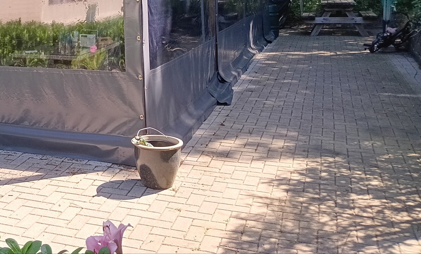 100m2 Bkk betonklinker grijs, Tuin en Terras, Tegels en Klinkers, Ophalen, Gebruikt, Beton