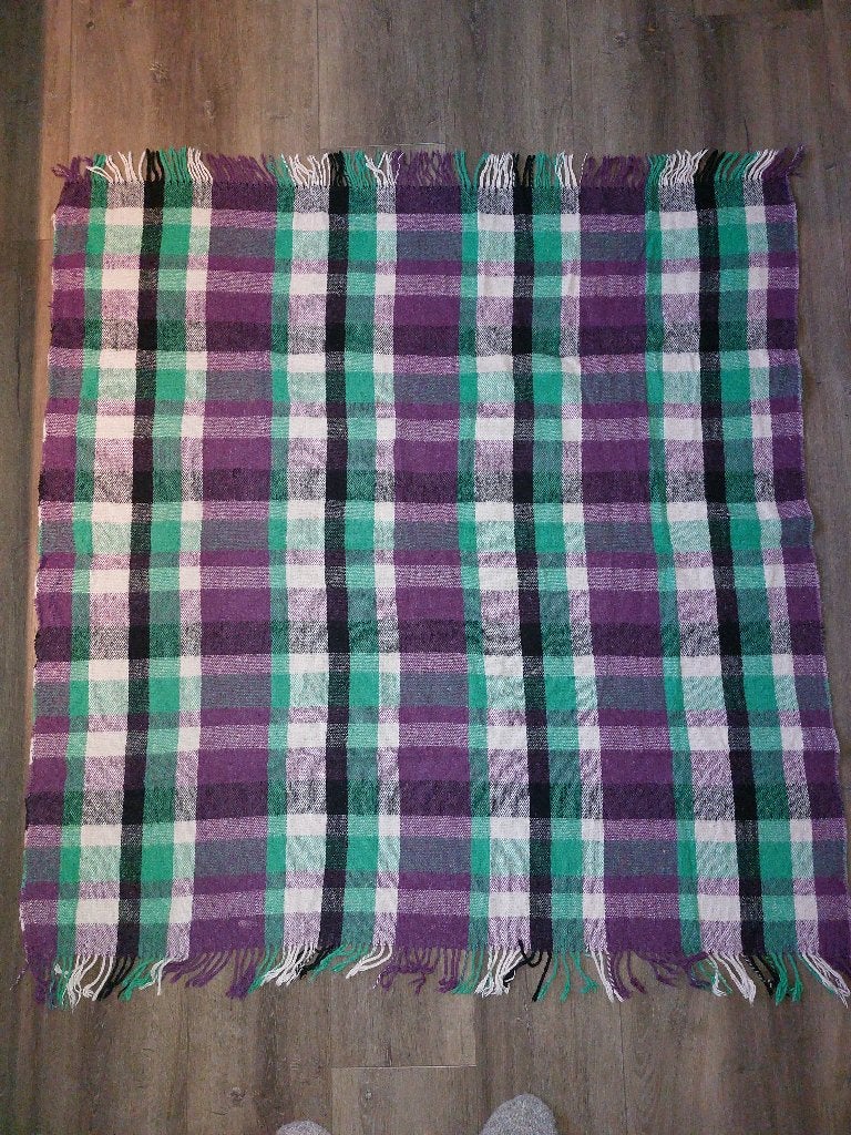 Mooi vintage plaid jaren ´70, 1.30 x 1.40 cm, Ophalen of Verzenden, Zo goed als nieuw