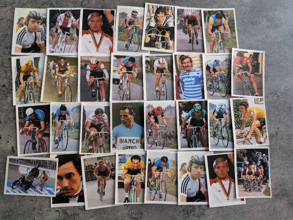 CICLISMO WIELRENNERS ED. BERGMANN ANNO 1983 31X STICKERS, Verzenden, Zo goed als nieuw, Meerdere stickers