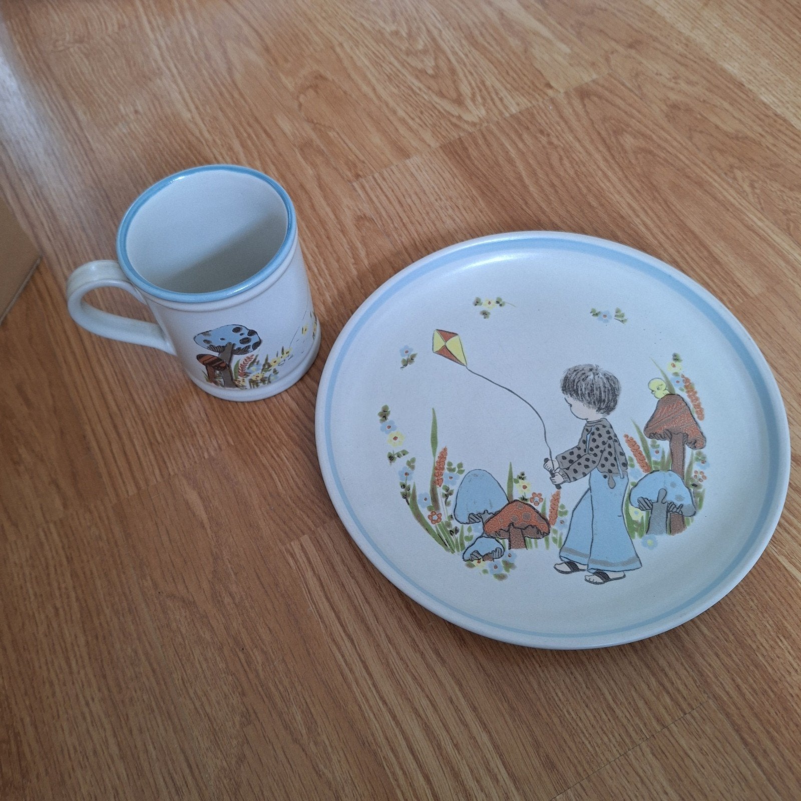 Vintage Dream Weavers Denby England kinder servies, Gebruikt, Overige merken, Keramiek, Vintage