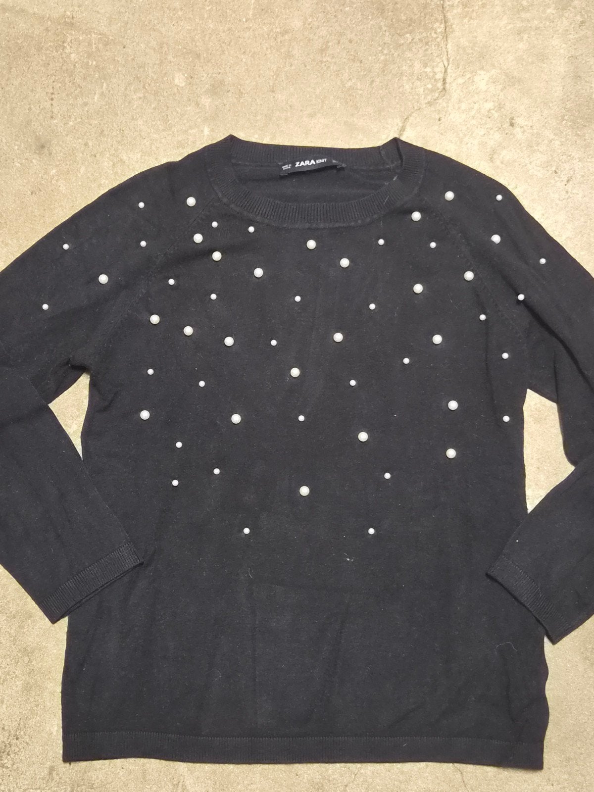 Zara Knit Trui met Parels - Maat S, Zwart, Ophalen of Verzenden, Zara Knit, Maat 36 (S)