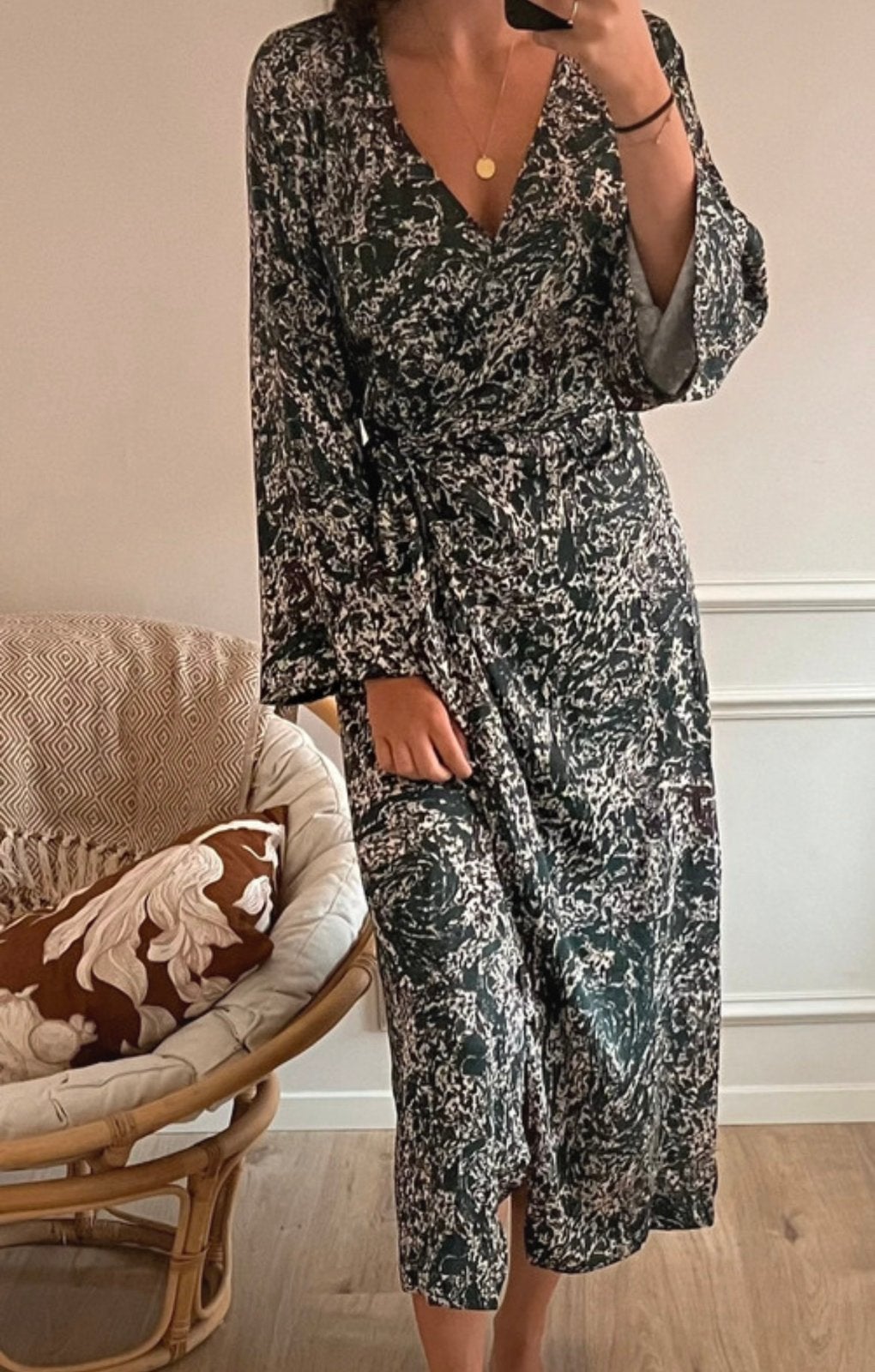 Zara wikkeljurk, Kleding | Dames, Maat 38/40 (M), Ophalen of Verzenden, Zo goed als nieuw, Onder de knie